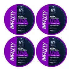 Kit 4x Cera Modeladora Uva 80g Infinity Looks Hair | Fixação Forte Duradoura | Efeito Brilho Molhado | Sem Frizz