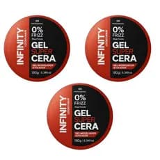 Kit 3x Gel Super Cera 180g Infinity | Mega Fixação | 0% Frizz | Efeito Modelador