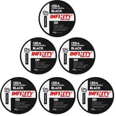 kit 6x  Cera Modeladora  Black  INFINITY LOOKS HAIR 80 gramas ✨ Estilo e Perfume em Cada Fio!