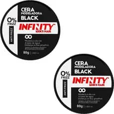kit 2x  Cera Modeladora  Black  INFINITY LOOKS HAIR 80 gramas ✨ Estilo e Perfume em Cada Fio!