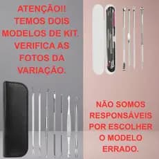 Estojo Com Removedor de Cravos Espinhas Inoxidável SkinCare LImpeza Cuidado Facial Anti Espinha, Anti Cravo