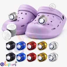 Par Farol LED Para Crocs Mini Lanterna de Encaixe Para Tamanco Papete Calçado Com Furos 3 Modos Luz Noturna Moderno