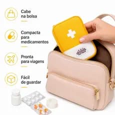 Necessaire Porta Medicamentos Primeiros Socorros Organizador De Remédios Viagem Bolsa Compacta Prática
