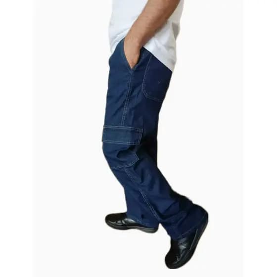 CALÇA CARGO MASCULINA COM ELASTANO E CORDÃO NA CINTURA BEGE,JEANS  CLARA,  PRETA