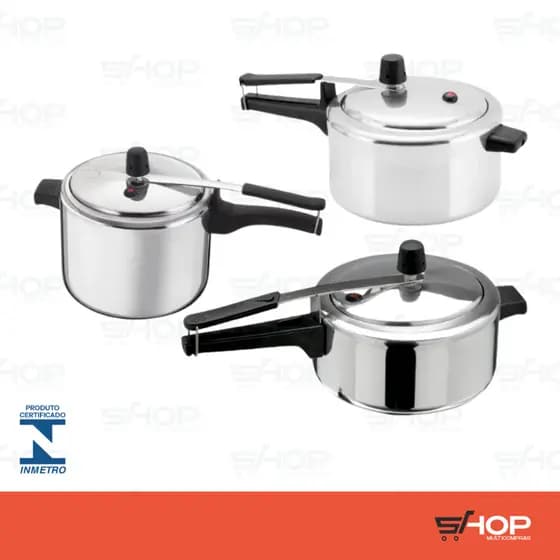 KIT Panela de Pressão ASJ KIT 1UN PANELA POL 3,0LTS + 1UN PANELA POL 2,5LTS+ 1UN PANELA POL 4,5LTS