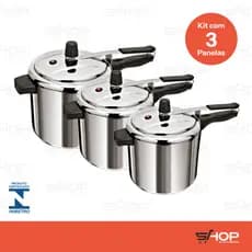 KIT 3 PANELAS ALUMINIO POLIDA ( 3 LITROS 4,5 LITROS E 7 LITROS ) + ENVIO RÁPIDO