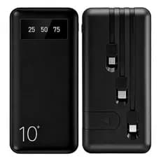 Carregador Portátil Power Bank 03 Cabos E Indução 10000 Mah Original