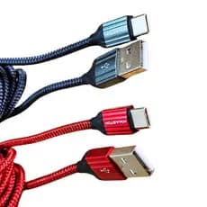 CABO CARREGADOR RÁPIDO REFORÇADO 2 ou 3 METROS TIPO-C (ANDROID) OU IPHONE (LIGHTNING) CORES