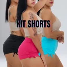 KIT Shorts Sunkini Shortinho de cordão amarrar com Ajustes nas Laterais Short Forrado Moda Praia Academia