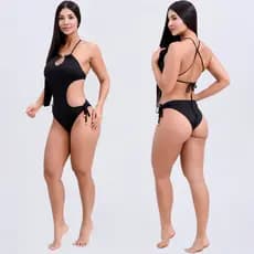 Maio Engana Mamae Com Bojo Moda Praia Piscina com Ajustes nas Laterais Regulagem Amarrar Forrado Bíquini