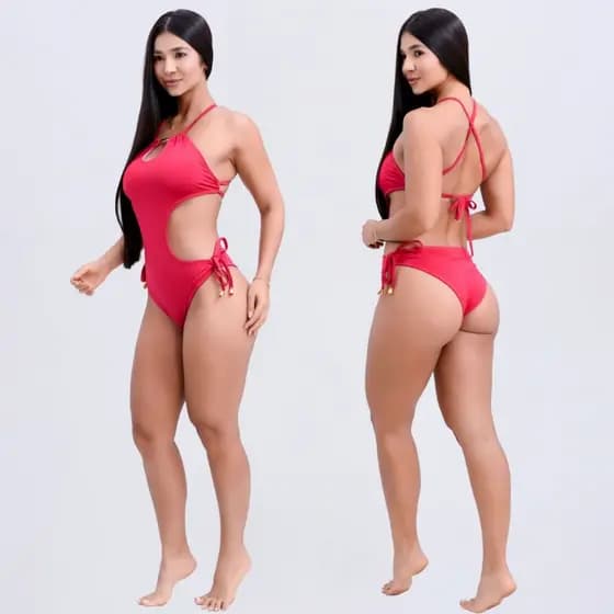 Maio Engana Mamae  Moda Praia Biquíni Com Bojo Piscina com Ajustes nas Laterais Regulagem Amarrar Forrado