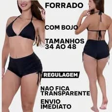 Conjunto Bíquini Com Bojo Sunkini Piscina Short com regulagem forrado praia pisicna