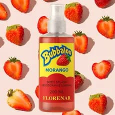 1 Kit Body Splash Bubbaloo Morango com gliter 200Ml