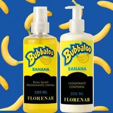 1 Kit Feminino Body Splash Bubbaloo Banana 200Ml + 1 Hidratante 200ML