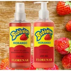 1 Kit Feminino Body Splash Bubbaloo Morango- Uva -Fini + 1 Hidratante
