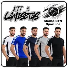 Kit 5 Camisetas Camisa Blusa DryFit Masculina Casual Treino Academia Esportes Exercícios Corrida