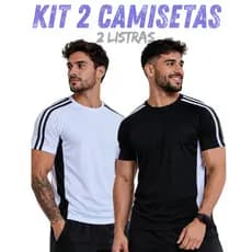KIT 2 Camisetas Blusa Camisa Masculina Dryfit Poliester Treino Academia Slim Fitness