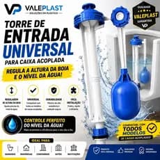 Kit Universal Caixa Acoplada Valeplast Mecanismo de Descarga Completo Economia de Água
