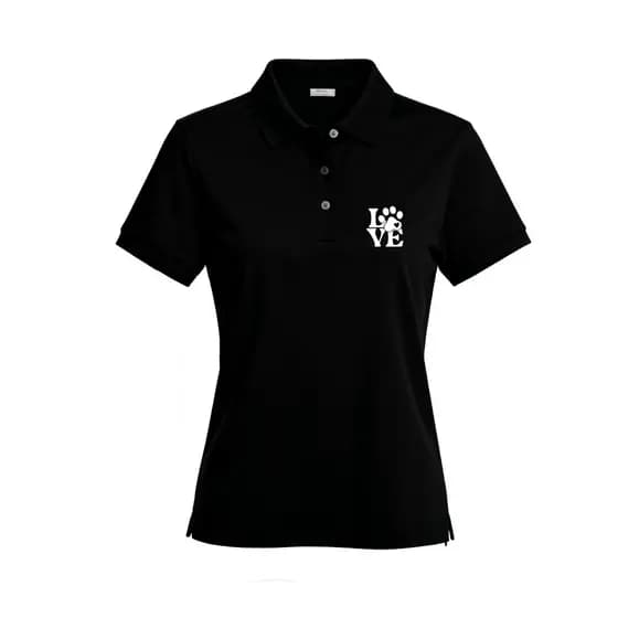 Camisa Feminina Love De Patinhas Pet Camiseta Gola Polo Dog