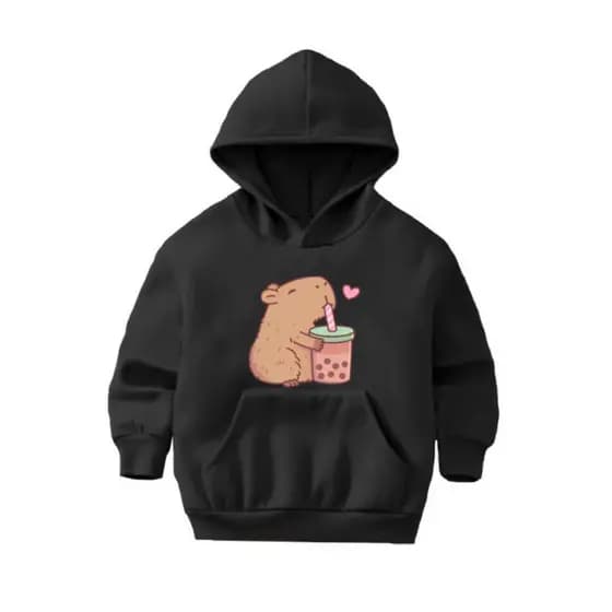 Moletom infantil Capivara com Capuz Blusa de Frio Algodão