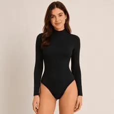 Kit 3 Body Feminino Manga Longa Gola Alta Não Marca Confortável e Versátil