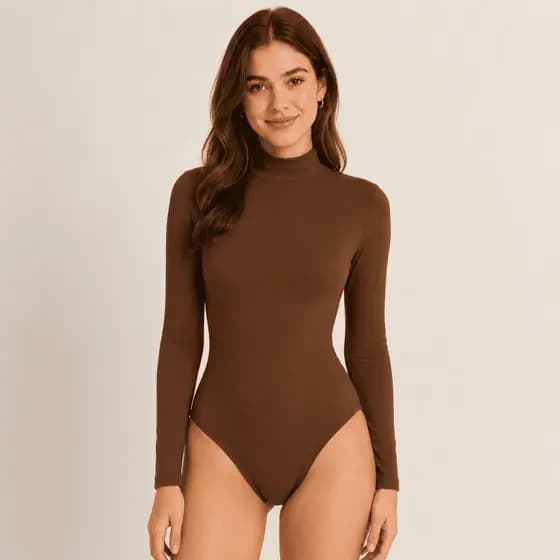 Kit 3 Body Feminino Manga Longa Gola Alta Elegante Casual Trabalho e Dia a Dia