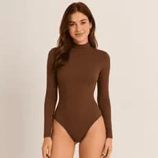 Kit 3 Body Feminino Manga Longa Gola Alta Elegante Casual Trabalho e Dia a Dia