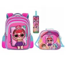 Mochila LOL Surprise Rosa: Kit Escola + Lancheira + Estojo