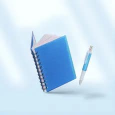 Caderno Plástico Fume Personalizado com Caneta