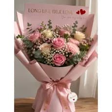 Papel Poli Acetinado Coreano LINE Rose 56cm x 55cm Embalagem  para Buquê coreano flores e Presentes