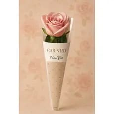 Botão Cone essência Nudes 12cm x 3 cm x50 cm Cone e ideal para embalar rosas individuais PCT 20  folhas