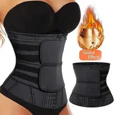 Cinta Modeladora INVISÍVEL Faixa Cintura Queima Gordura Preta Wrap Waist Trainer Tape