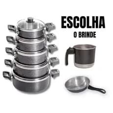 Kit Jogo de Panelas 6 peças Alumínio Tampa de Vidro Reforçado Excelente Qualidade