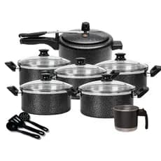 Kit 10 Peças Jogo de Panelas Conjunto com Panela de Pressão 2,5 Litros