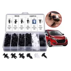 Kit 100 Grampo Presilha Automotiva Prendedor Hibrido De Clipes De Fixação De Peças Pino Parachoque Carro Universal