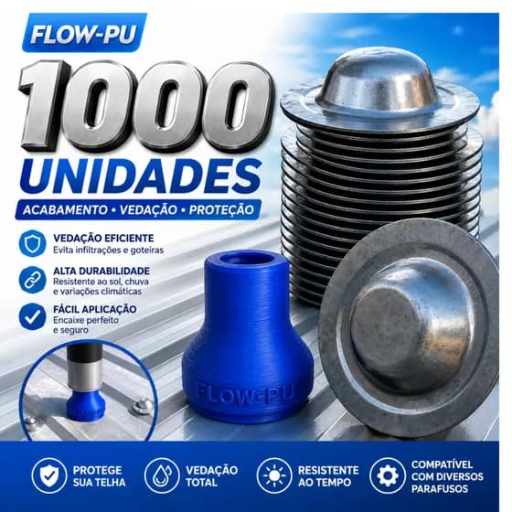 Protetor de parafusos Telhas Veipar 500/1000 Tampinhas + Bico Aplicador de Parafuso
