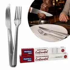 Jogo De Garfo Faca Inox 48 Peças Bar Restaurante Buffet Prateado