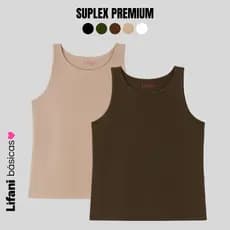 Regata Feminina Blusa Básica Suplex Forro Duplo Regatinha Blusinha Alça Gringa Tendência