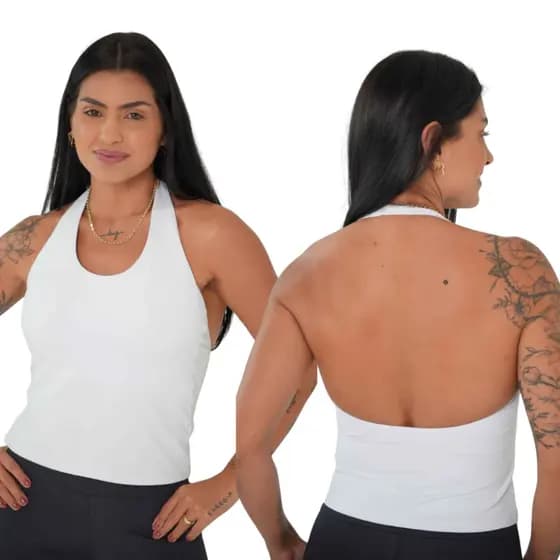 Blusa Cropped Feminina  Frente Única Suplex Poliamida Moda Gringa Verão Blogueira Fitness Academia