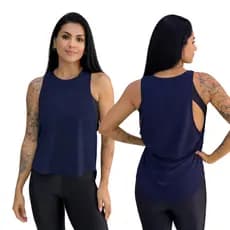 Blusa Regata Feminia Dry Fit Telinha Academia Treino Respirável Tampa Bumbum Veste Legging