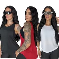 kit 3 Blusa Regata Academia Treino Fitness Dry Fit