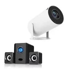 Kit Projetor HY300 + Caixa de Som imersiva: Aulas e Apresentações Interativas