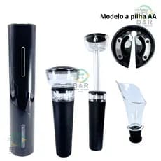 Abridor de Vinho Elétrico - USB Simples / Clássico com Bico Pourer,Tampa a Vácuo e Cortador de Lacre | Pra Celebrações
