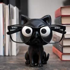 Porta Óculos Gatinho Fofo Suporte Decorativo Mesa Home Office Presente Criativo