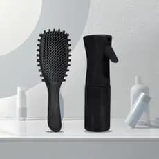 2 Peças Conjunto De Escova Onda Fitagem Cabelo Ondulação De Cerdas Frasco Spray Borrifador