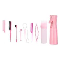 Kit 10/8/7/5 peças de ferramentas para modelagem de cabelo com borrifador e ferramentas para tranças com Cortador