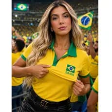 Camisa Polo Brasil Baby Look Camiseta seleção Brasileira Camisa Feminina Brasil Ribana