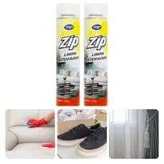Kit Com 2 Limpa Estofados A Seco Zip Spray 300ml Limpa Carpetes, Carro ,Sofá