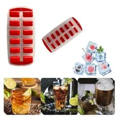 Kit 2 Forma De Gelo 12 Cavidades de Plástico Com Silicone