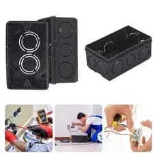 Kit 100 Unidades Caixas De Luz Preto Para Tomada Interruptor 4x2